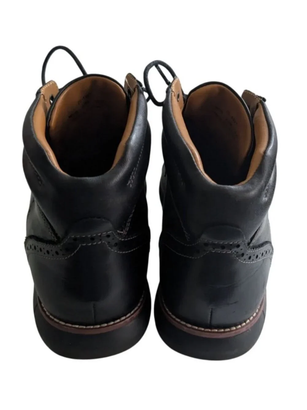 Johnston Murphy Mens 9.5 Black Leather Chukka Boots Cap Toe 20-4921 Memory Foam